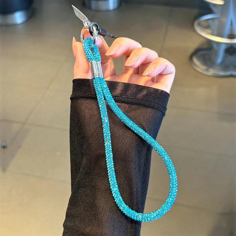INS Glitter Phone Lanyard Phone Crystal Wrist Straps Keychain Anti-lost Rope For iPhone 16 Samsung Universal Bling Hanging Cord