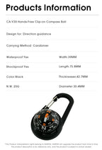 KANPAS Carabiner Compass Ball,Innovative Dual Dial Outdoor Compass,Waterproof Lightweight Backpacking Luminous Compass CA-V30(L)
