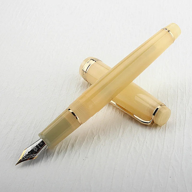 Jinhao 82 Fountain Pen Acrylic EF/F/M/Bent Nib Golden Trim with Converter Writing Pen
