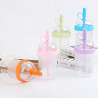 540ML Large Capacity Reusable Tritan Material Milk Tea Juice Cold Drink Straw Cup Unisex Portable Transparent Plastic Coffee Cup