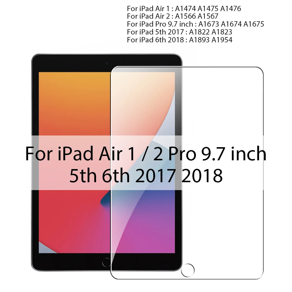 Tempered Glass Screen Protector For Ipad Pro 13 11th M5 M4 2025 12.9 A16 Air 11 5 4 M3 M2 10 9 9th 10th Generation Mini 7 6 Film