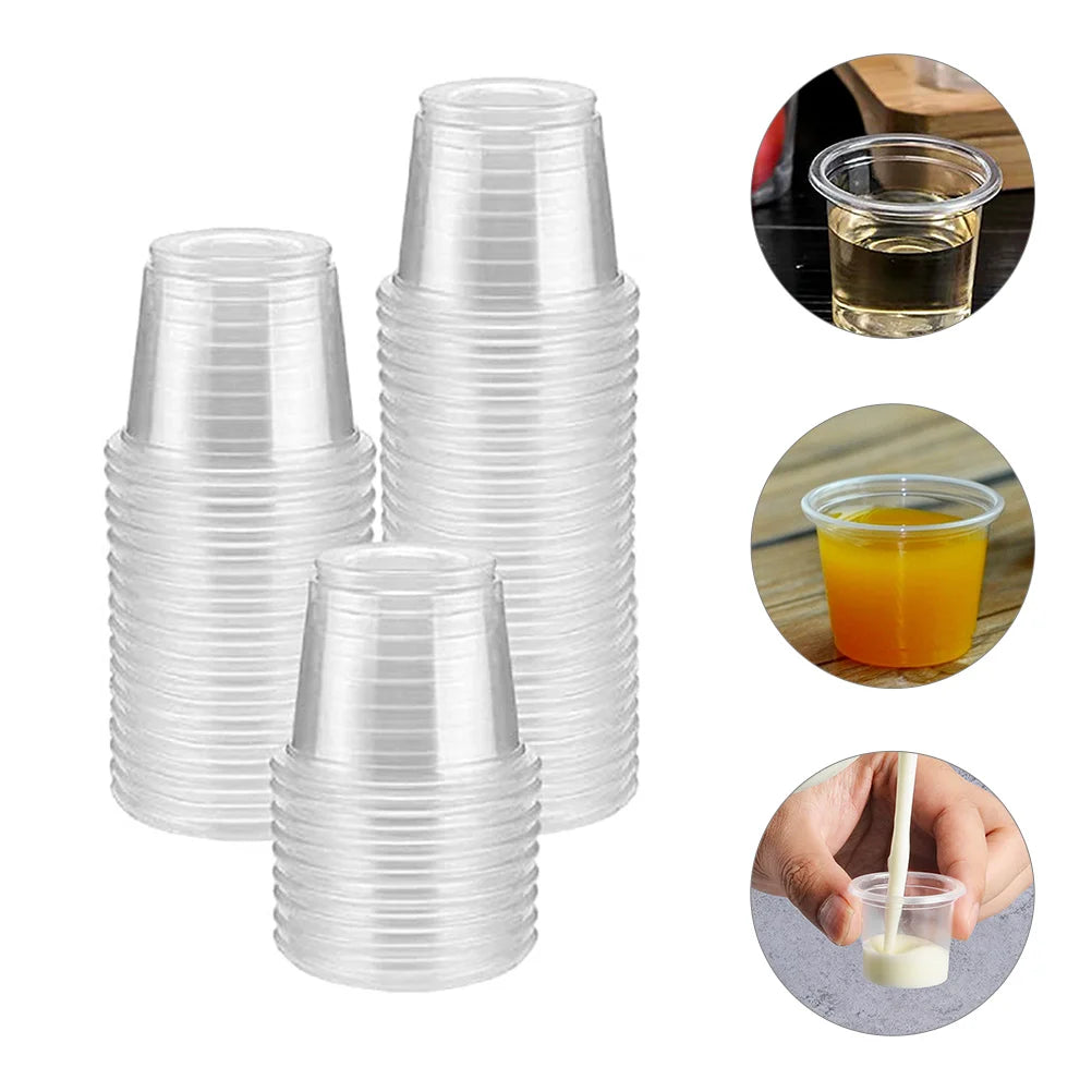 200pcs Mini Plastic Shot Cups 20ml Disposable for BBQ Party Picnic Restaurants Cafes Home Office Use small plastic cups