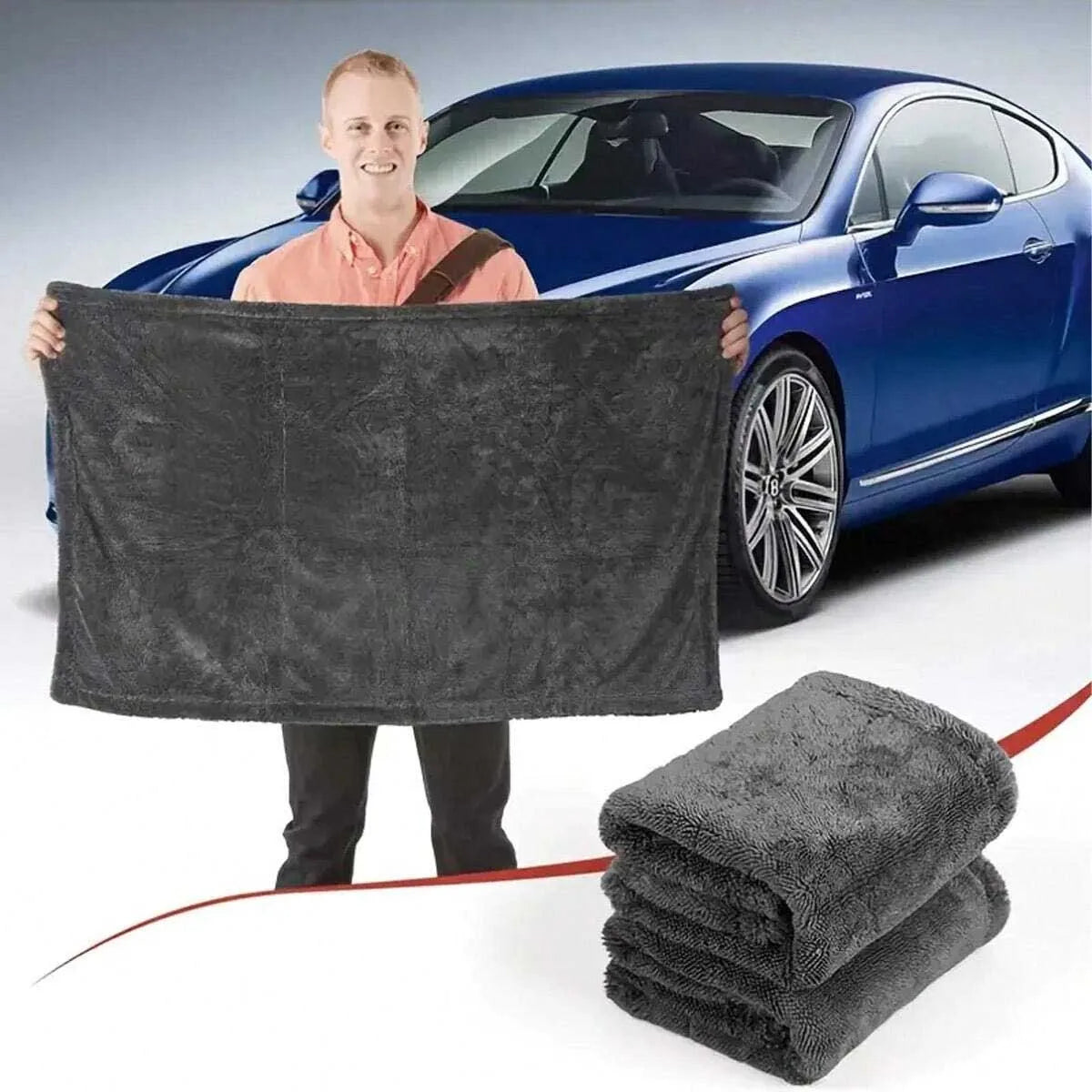 Microfiber Car Cleaning Towel - Absorbent, professional glass and vehicle detailing cleaning cloth for home and car maintenance