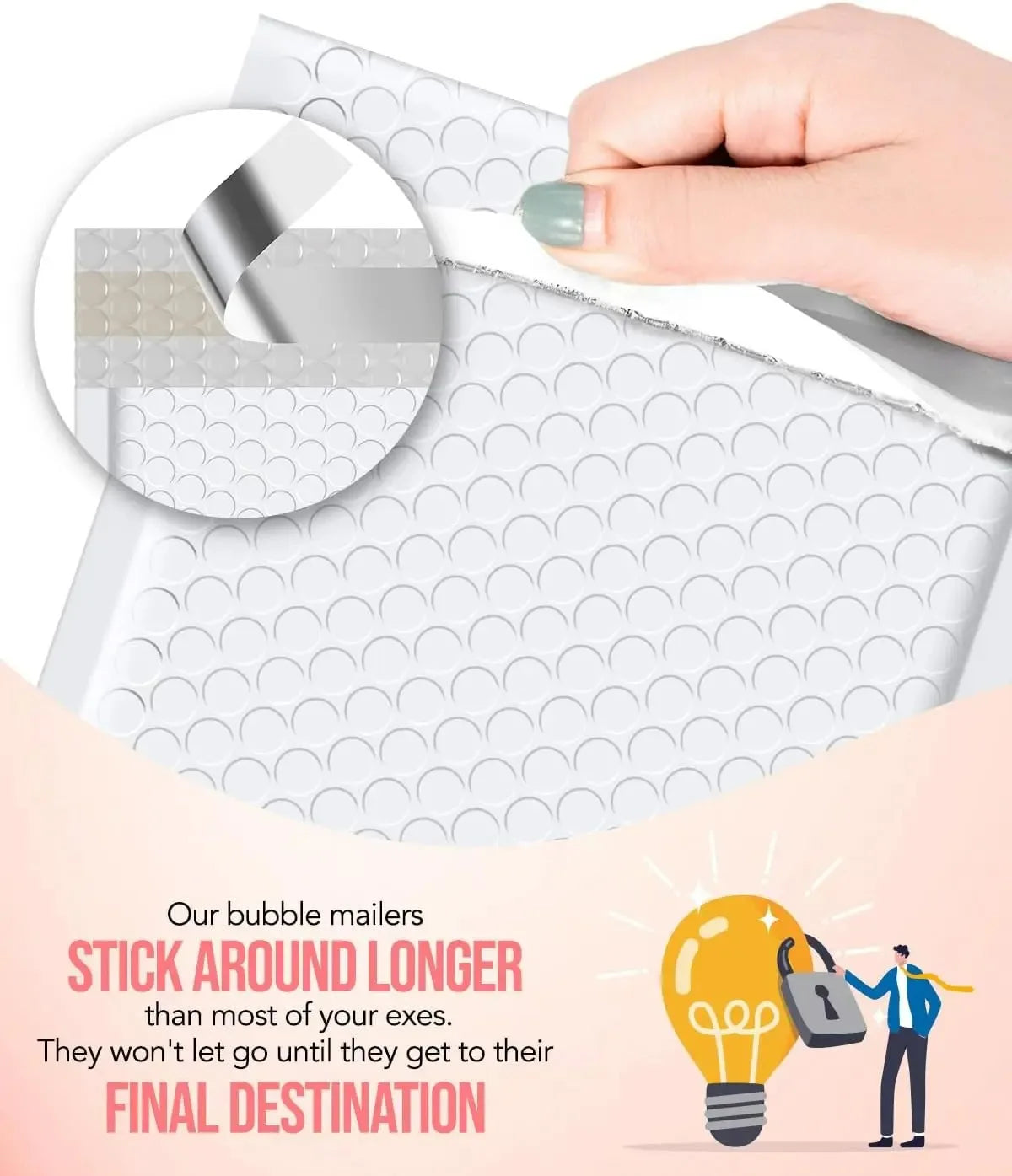 20Pcs/Lot Bubble Mailer Self Seal Bag Padded Plastic Envelopes Self-Lock Envelope Bags for Business Mailing Shipping Packaging