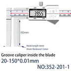 5-150mm Inner Groove Electronic Caliper Inner Diameter Outer Groove Inner Hole Measurement Tool Inner Hole Vernier Caliper