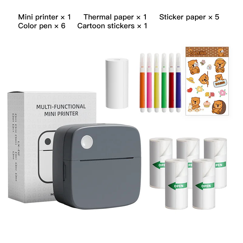 Mini Portable Wireless Label Printer  DOLEWA D2 Wireless Function, Thermal Sticker Maker, Handheld Tips, Learning Marking