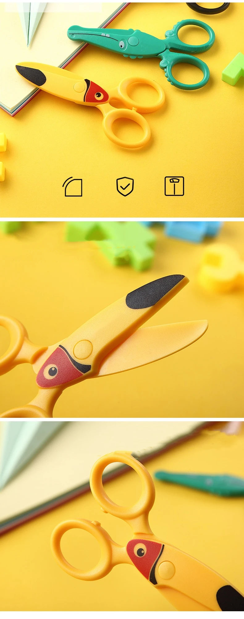 1pcs Kids Safety Scissor Cute Cartoon Plastic Knife Cutter for Children DIY Paper Handwork Office School Student F7231