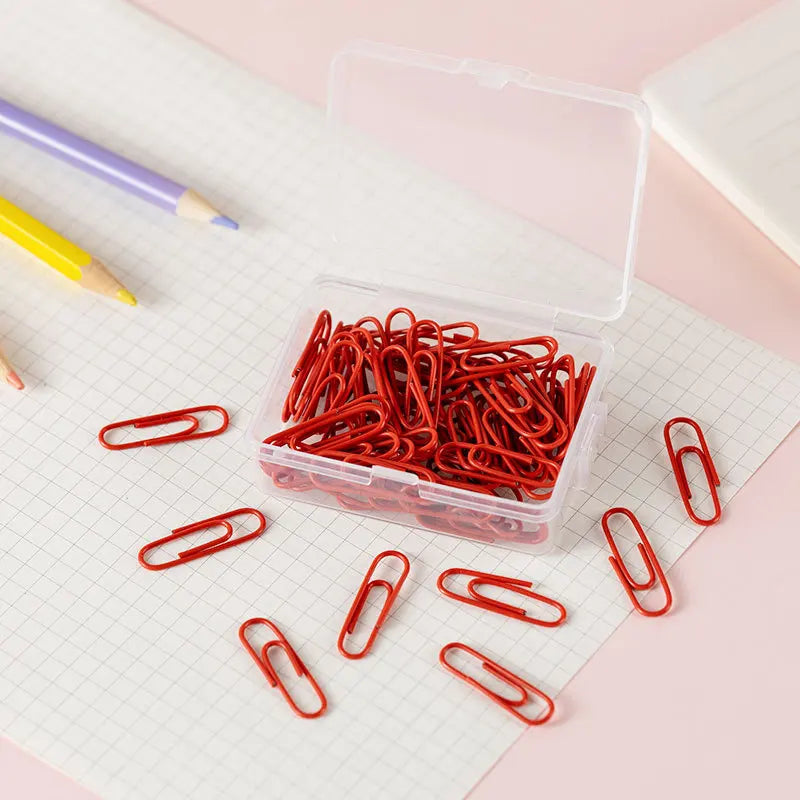 50pcs/box 28mm Macaron Colored Paper Clips, Creative Accounting Decoration Materials, Bookmarks, Paper Clips
