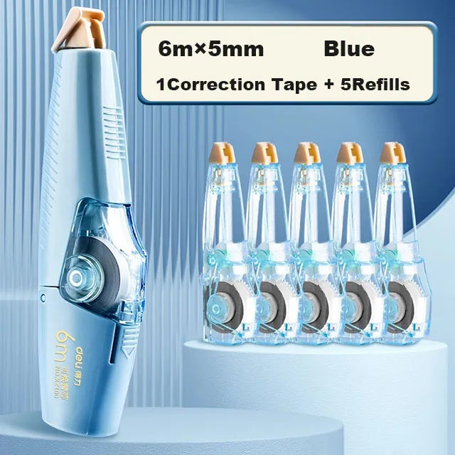 Deli Correction Tape 6m*5mm Large-capacity Correct Pen Diary Scrapbooking Student School Office Supplies Roller Correction Tape