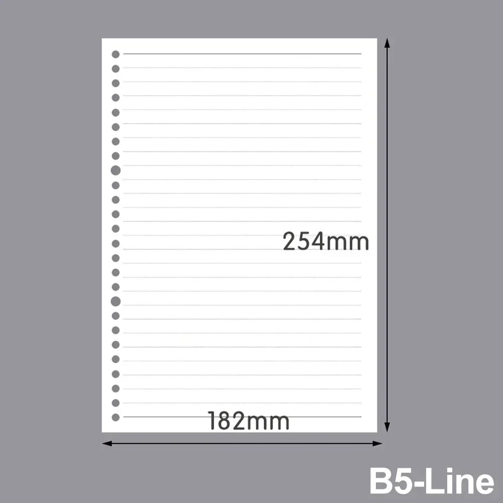 60 Sheets A4 A5 B5 Refill Spiral Binder Inner Page Notebook Loose Leaf Weekly Monthly To Do Line Grid Inside Paper Stationery