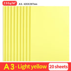 A3 MixColor Cardstock Paper Business Card Cardboard DIY Gifts Card Scrapbook Materials Drawing Card Art Supplie 10/20Sheets 230G