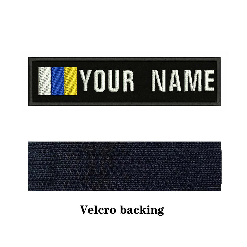 Canary Islands Flag 10X2.5cm Embroidery Custom Name Text Patch Stripes Badge Iron On Or  Patches