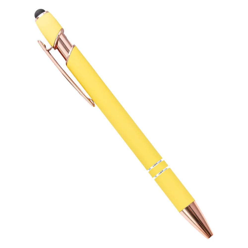 5-10 Pack 2-in-1 Stylus Pen, Retractable Ballpoint Pen w/ Stylus Tip for Touch Screen, Metal, 1.0mm Black Ink