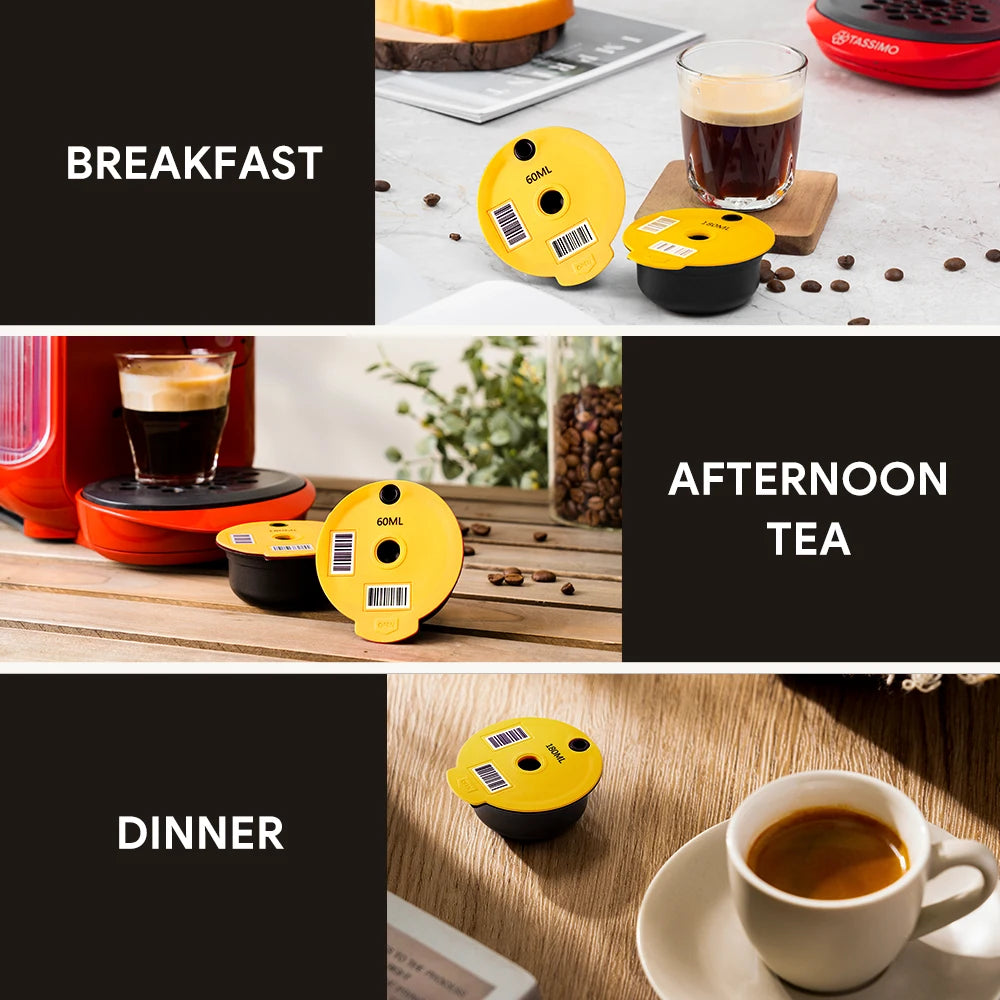 icafilas Refillable Coffee 60/180/200/220ML Capsule for Bosch Tassimo Machine Reusable Coffee Filter Pod Espresso Adapter Maker