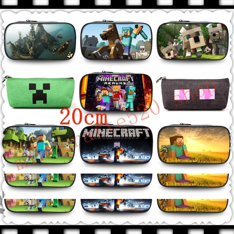Hot Sale At Rock-bottom Price 10 Styles Minecrafte Pencilcase for My World Oval Pencil Case PU/fabric Student Supplies MC Toys