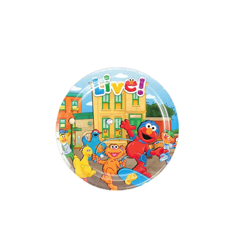Cartoon Sesames Streets Birthday Party Supplies Kids Disposable Tableware Cup Plate Napkin Tablecloth Balloon Banner Decoration
