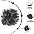 10-50PCS Foldback Clips Multi-Purpose Paper Clips Metal Binder Clip Office Clip Black 15mm for Paperwork Office Home Kitchen