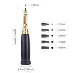 QJH 1Set Japanese Screw Punch Tool Kit Hole Punch 6 Tips Size 1.5mm - 4mm for Sewing DIY Leathercraft, Paper Crafts, Bookbinding