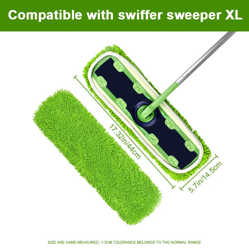2pcs Reusable Microfiber Mop Pads for Swiffer Sweeper XL Dry Sweeping Wet Mop Cloths Replacement Sweeping Mopping Pad Refill