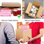 60 Pcs Black Pink 2" x 3" Fragile Stickers for Shipping and Moving "Please Handle with Care " Warning Stickers Fragile Labels
