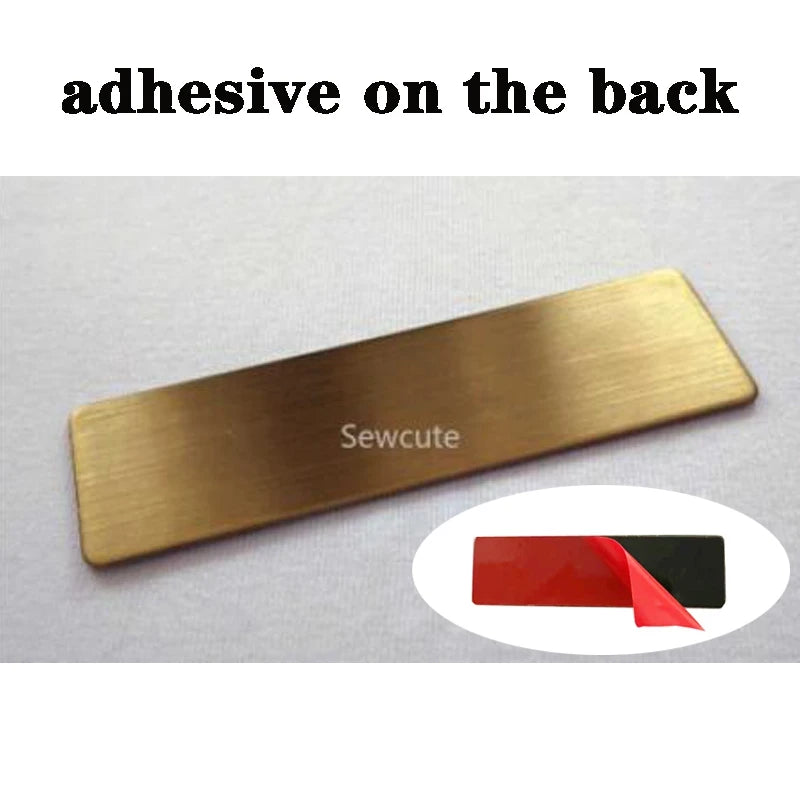 10pcs Laser Engraving Name Badge Holder Round Corner Gold Color Stainless Steel Badge Blank Material 70x20mm