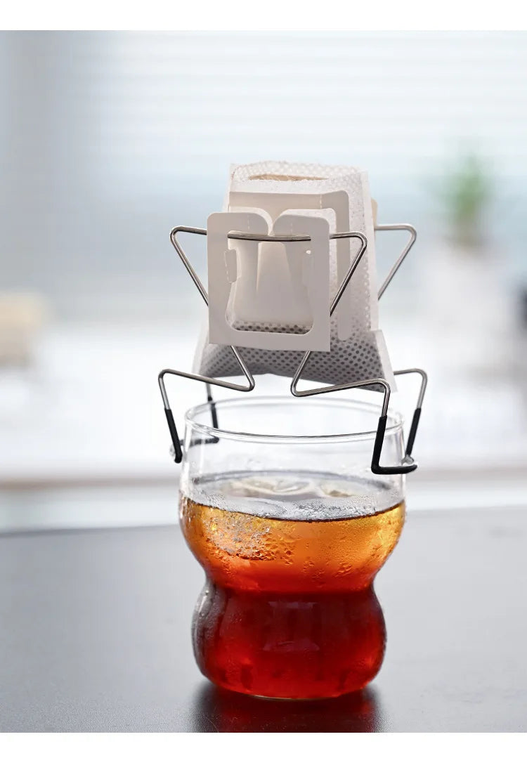 Cafe Drip Bag Coffee Holder,Stainless Steel Coffee Filter Holder,Outdoor Japanese Style Hanging Ear Coffee Holder,Portable Stand