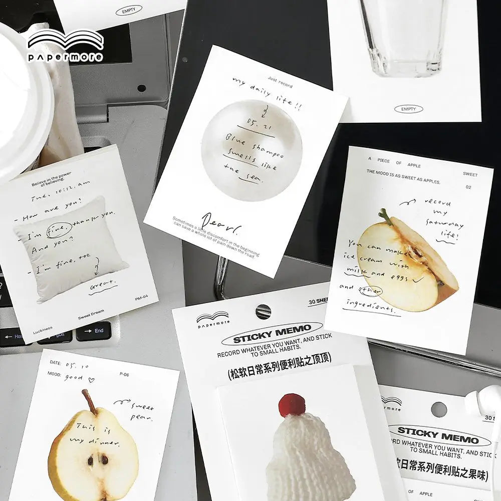 30sheets Fluffy Daily Series Notes Simple Ins Style Check-in Planner Student Notes Message Paper