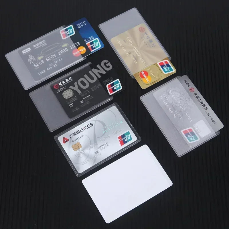 1/5/10PCS Women Men Credit Card case ID Business Card holder bag Protection Document Id Badge Transparent Card Cover Holder PVC