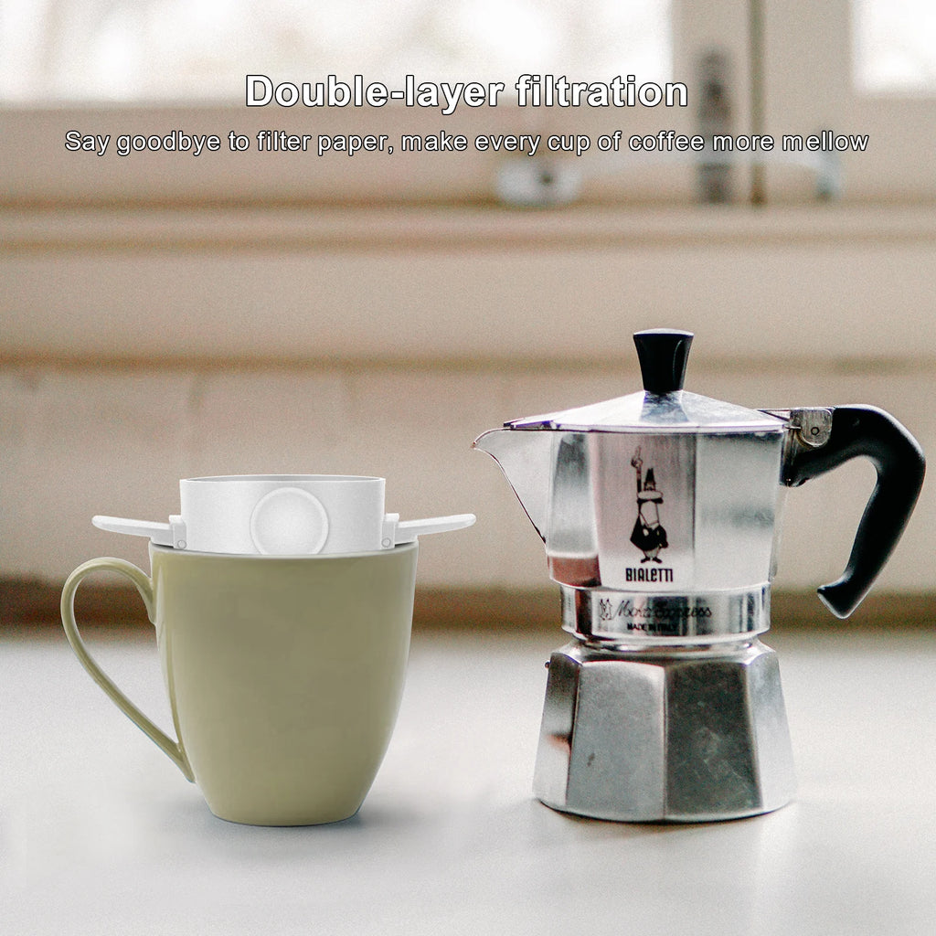 Folding Hand Brewed Coffee Filter Coffee Dripper Cone for Drip Coffee and Tea with Stainless Steel Holder No Filter Paper