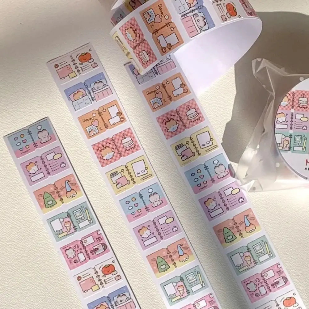 200Pcs/Roll New Kitten Label Sticker DIY Scrapbooks Cartoon Index Tabs Removable Gift Classification Tags Student Supplies