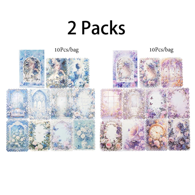 Mr. Paper 2Packs Laser Cut Lace Paper Card Stock Vintage DIY Journal Scrapbook Frame Album Dairy Decoration Layering Supplies