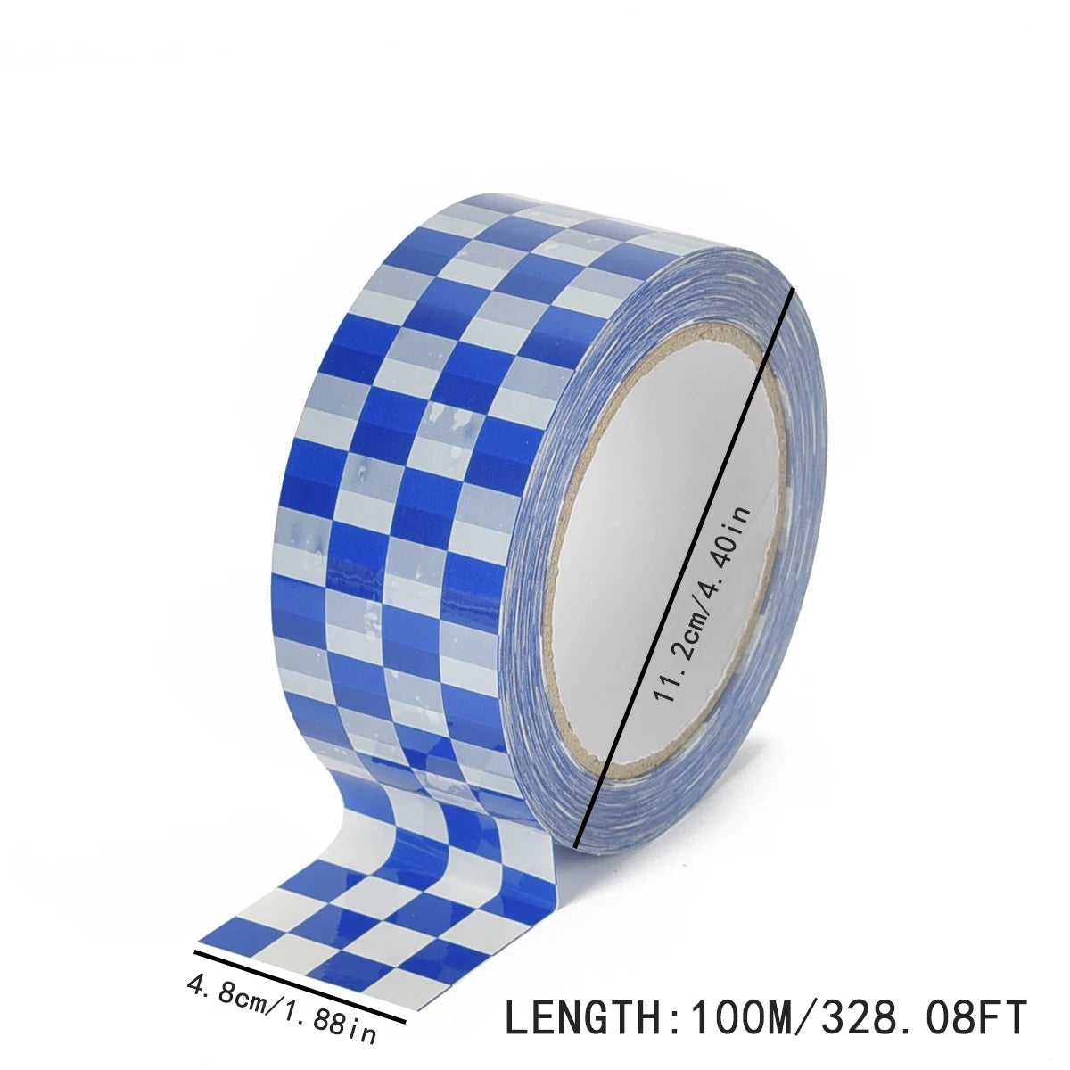 1/Roll 48mm*100m Black White Yellow Blue Colored Checkerboard Grid Bopp Adhesive Tape For DIY Sticker Goods Package Accessories
