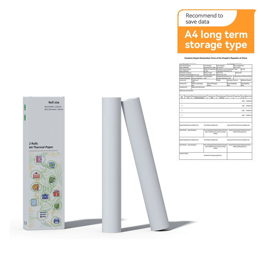 A4 Thermal Paper Printer Paper for A4 Portable Printer,For M08F-Letter, M08F M832,M833, M834,M835, 8.27"×11.69” Size, 100 sheets