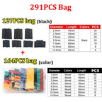Black Heat Shrink Tube Kit Thermoresistant Tubing Shrink Wire Wrapping Electrical Connection Cable Insulation Sleeves Protecter