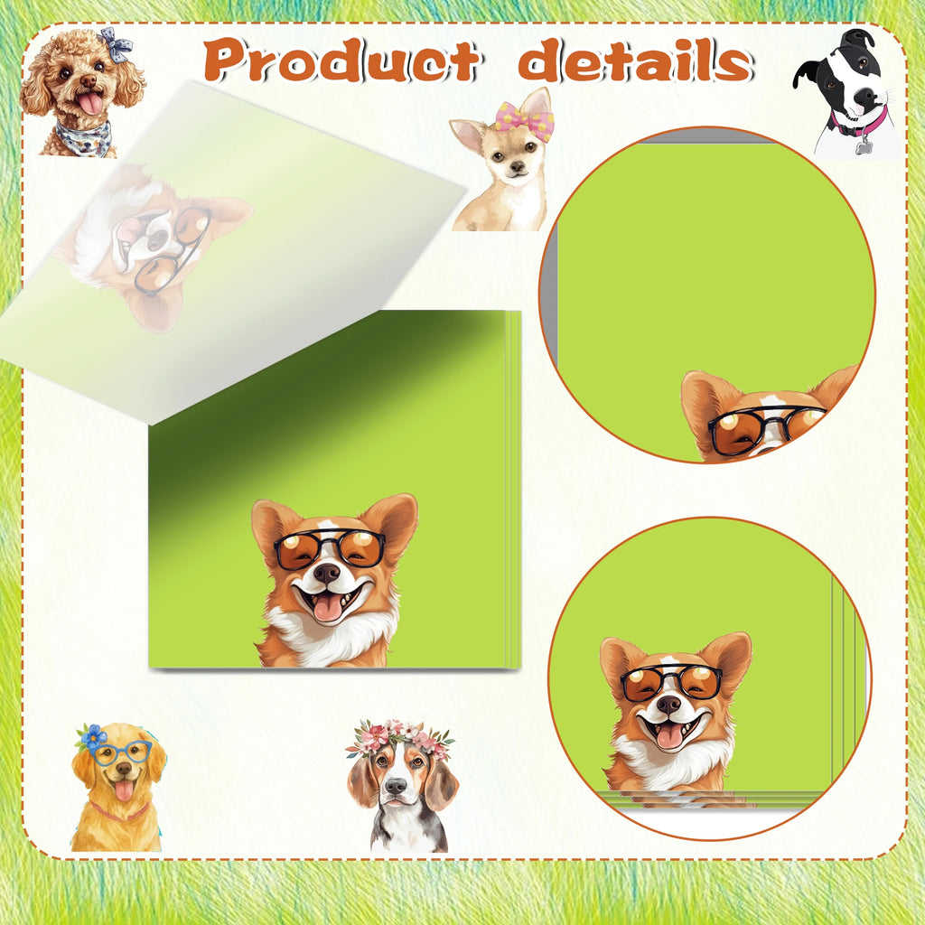 12/24pcs Cute Animals Sticky Notes Set, Refrigerator Memo Pads,Self-Stick Dog Cat Notes Pads for Home Office Gifts Supplies