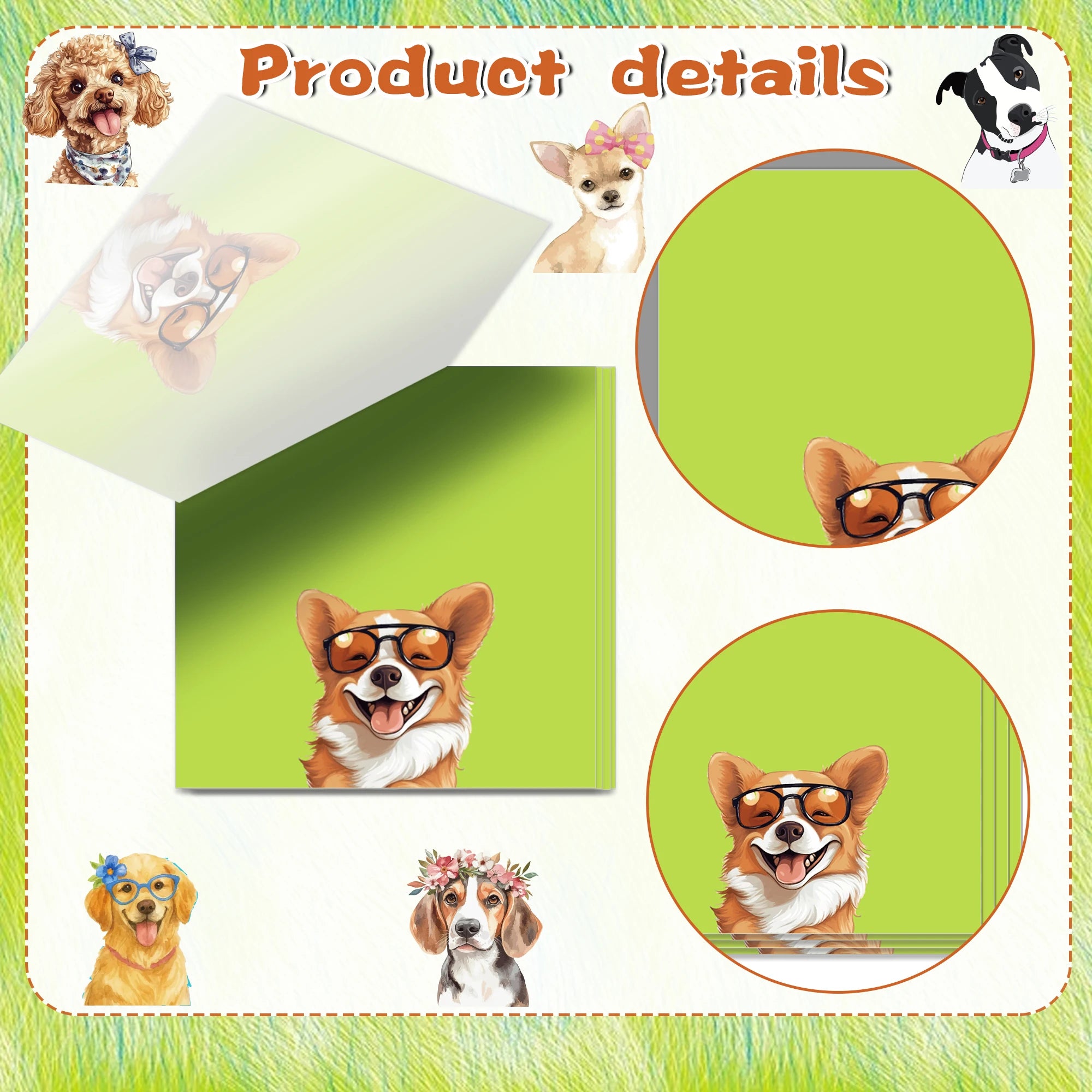 12/24pcs Cute Animals Sticky Notes Set, Refrigerator Memo Pads,Self-Stick Dog Cat Notes Pads for Home Office Gifts Supplies