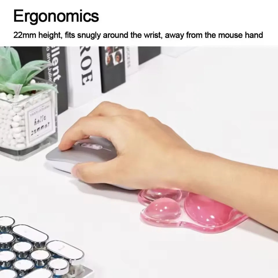 Mouse Pad Wrist Rest Transparent Wrist Guard Cute Cat's Paw Shaped Mouse Pad Non Slip Protection Hand Support Desktop Laptop