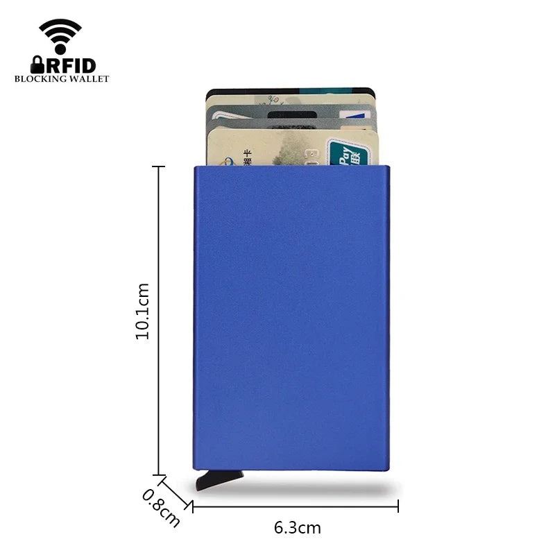 Rfid Metal Credit Card Holder Luxury Men Minimalist Wallet Cardholder Case Bag Business Supplies Card Storage Box Organizer Mini