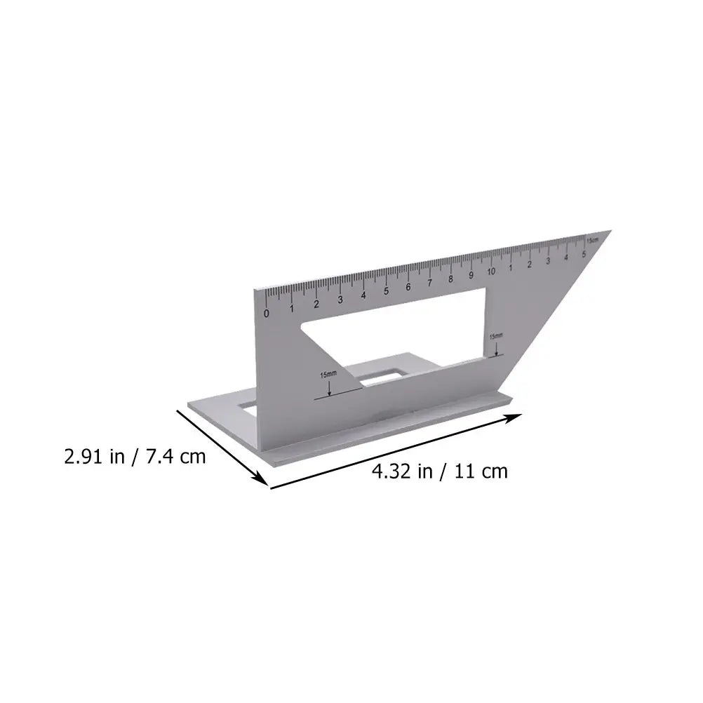Aluminum Alloy T Ruler Right Angle 45 90 Degree Scribing Ruler Woodworking Measuring Tool Woodworking Scriber Vertical