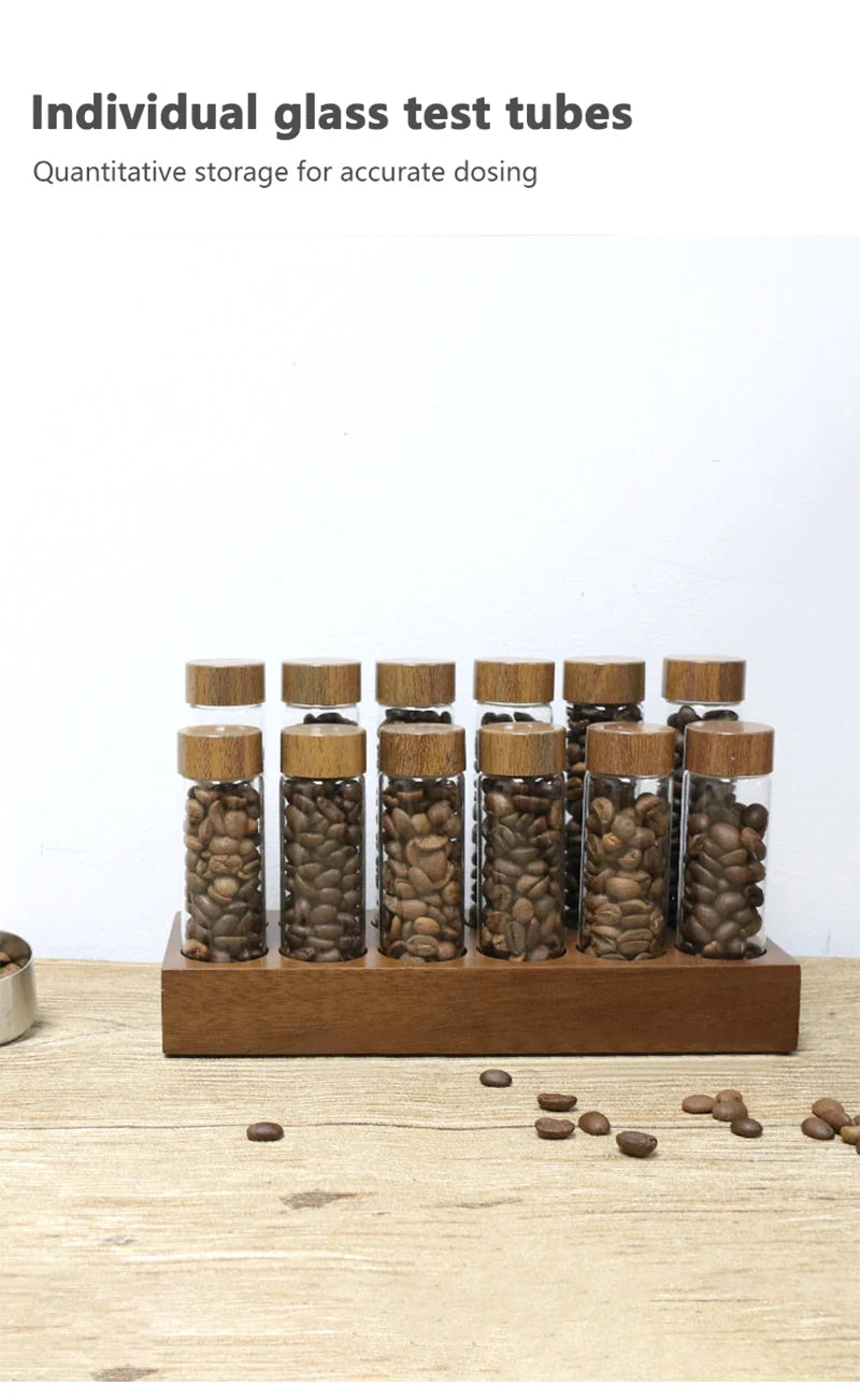 Coffee Beans Storage Container Tube Display Rack Tea Bottle Glass Single Dose Espresso Accessory Coffeware Set Barista Tool Gift