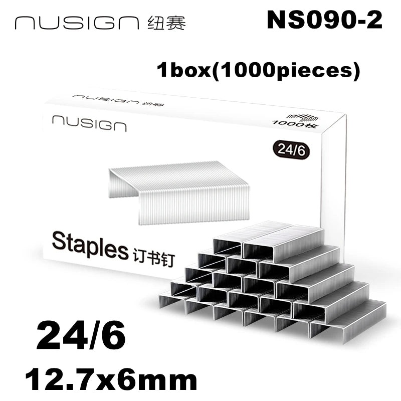 Deli Nusign NS082 Effortless Stapler Fashion Simple Design 3 Colors 20 Sheet Capacity Compatible with 24/6 & 26/6 Staples
