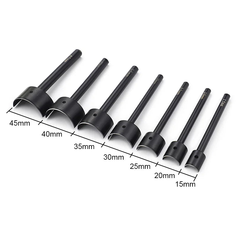 QJH Half-Round Leather Cutter Punch Strap End Punch Tool for DIY Crafting Handwork Strap Belt, Wallet and Bag (15 - 45 mm)