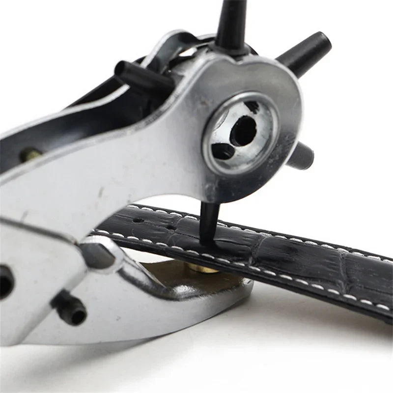 Leather Craft Tools Belt Hole Punch Plier Eyelet Puncher Revolve Sewing Machine Setter Tool Watchband Strap Household Paper DIY