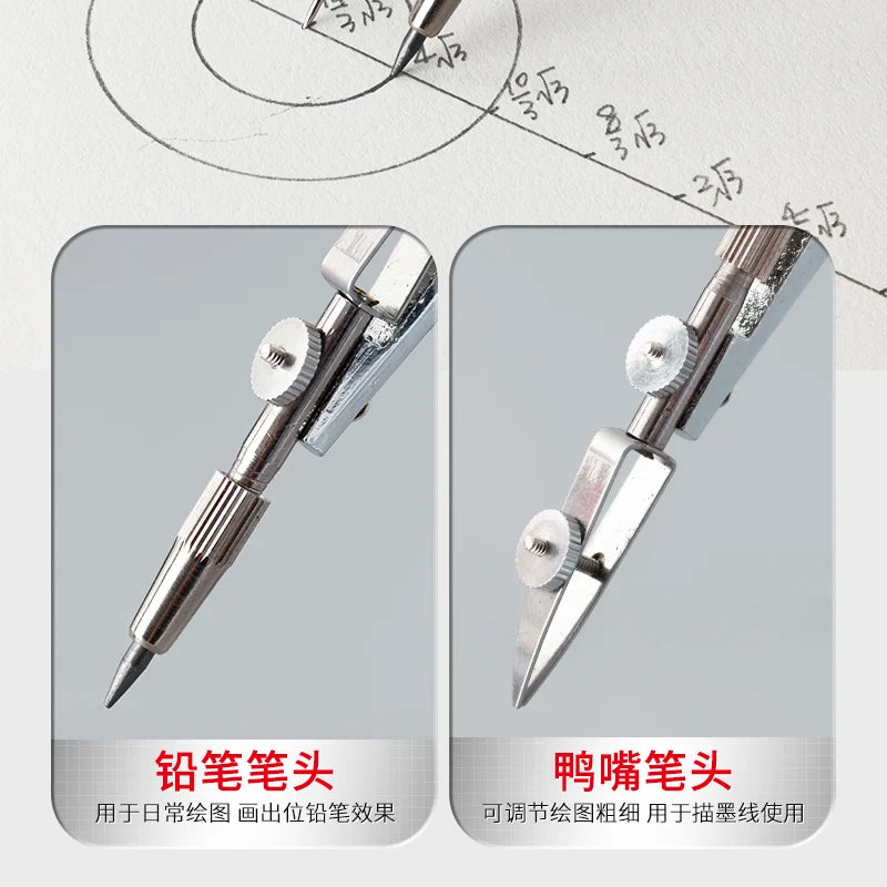 M&G Compass Drawing Tool Metal Geometric Protractor Engineering Protractor Drawing Tool, Suitable for Students and Carpenters