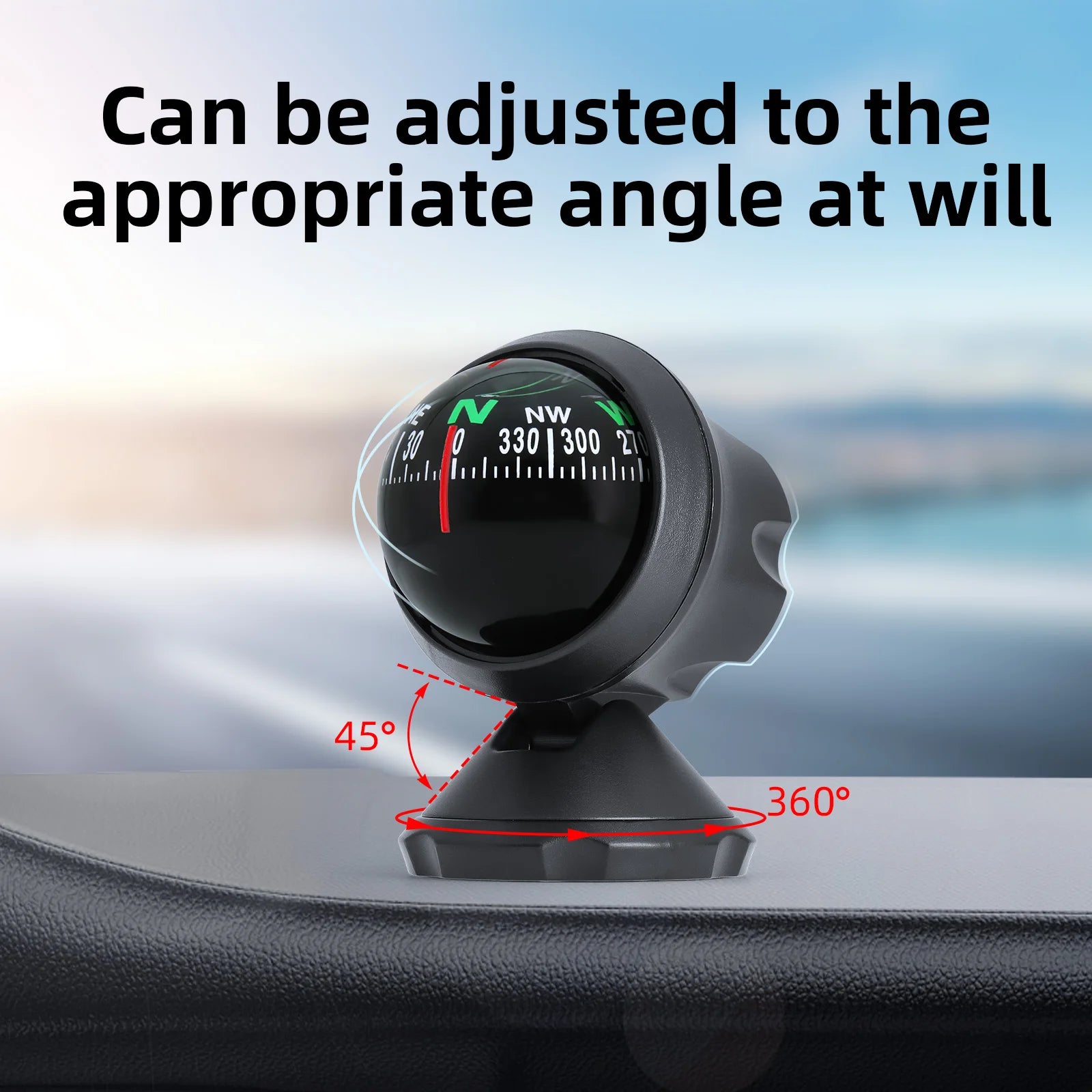 Multifunctional Compass Portable Compact Navigation Device Universal Outdoor High Precision Compass For Car Boat Moto Bicycle