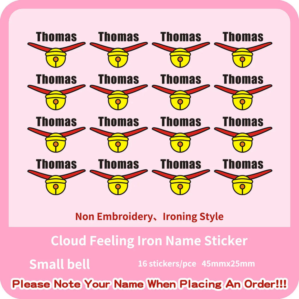 Custom Thermal Embroidery Iron Name Tag Sticker Personalized Washable Sewing Clothing Children Stickers Clothes Babysuit Labels