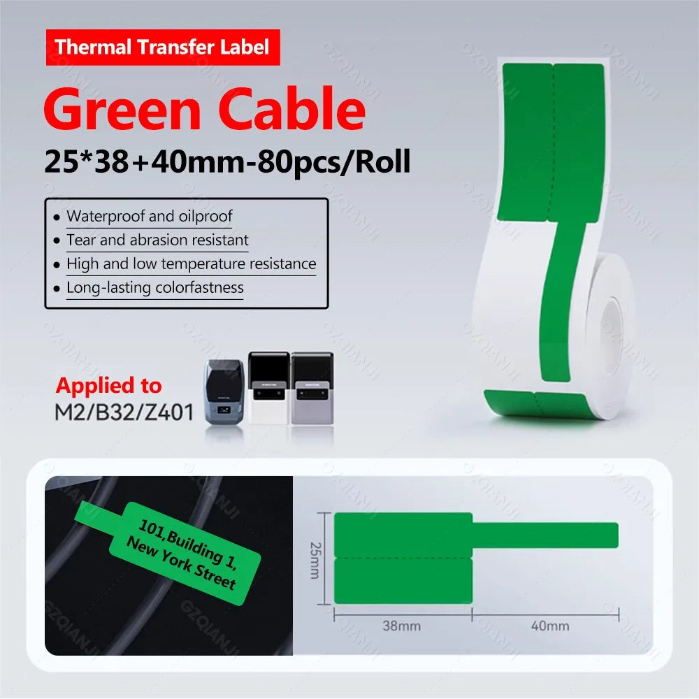 Niimbot M2 Label Printer Color Thermal Transfer Labels Sticker Paper Adhesive Network Organizer Jewelry Tag Label & Color Ribbon