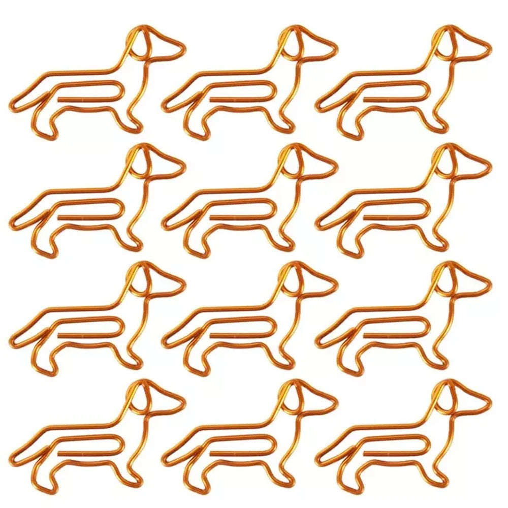 1 Pack Golden Dachshund Paper Clips Cartoon Creative Animal Special-shaped Bookmark Clip Paper Clamps