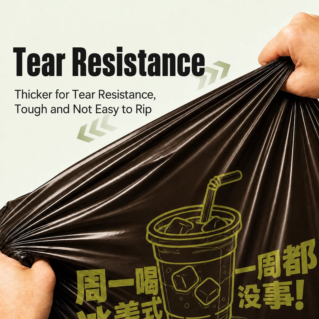 Printed Drawstring Trash Bags 20L Capacity Disposable Garbage Bin Liners Thickened Leakproof Rubbish Bags for Home Kitchen