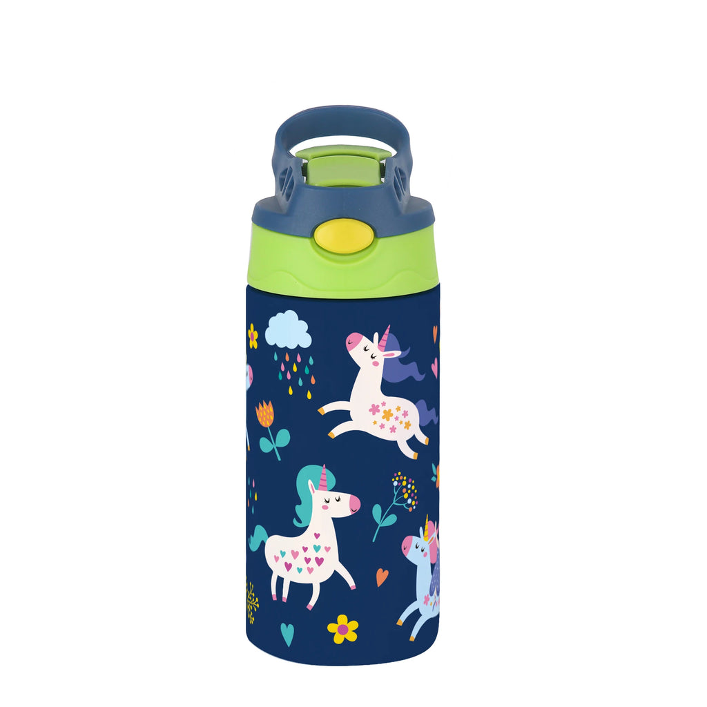 12OZ/350ml Cartoon Pattern Thermos Cup Stainless Steel Insulated Bottle Cute Thermos Kettle Outdoor Portable Handheld Cup